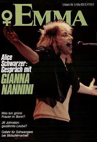 Gianna im Mai 1983 als EMMA-Cover-Girl. 